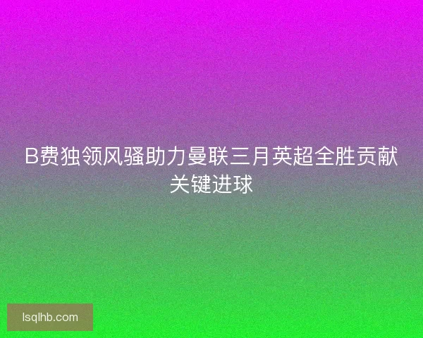 B费独领风骚助力曼联三月英超全胜贡献关键进球