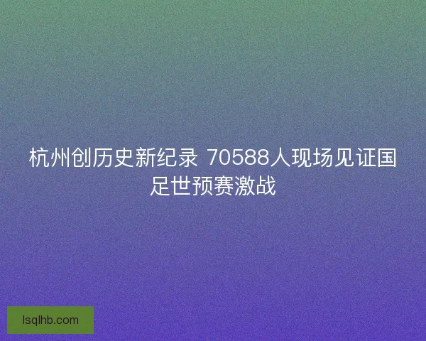 杭州创历史新纪录 70588人现场见证国足世预赛激战