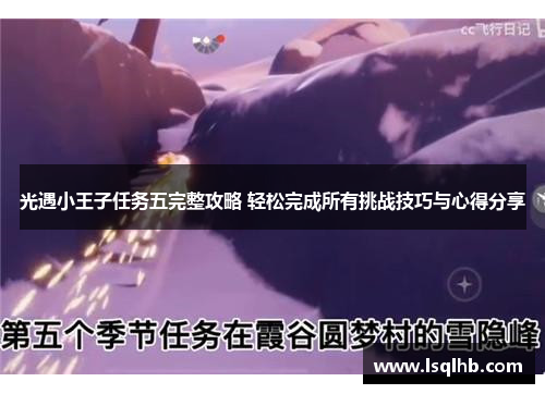 光遇小王子任务五完整攻略 轻松完成所有挑战技巧与心得分享
